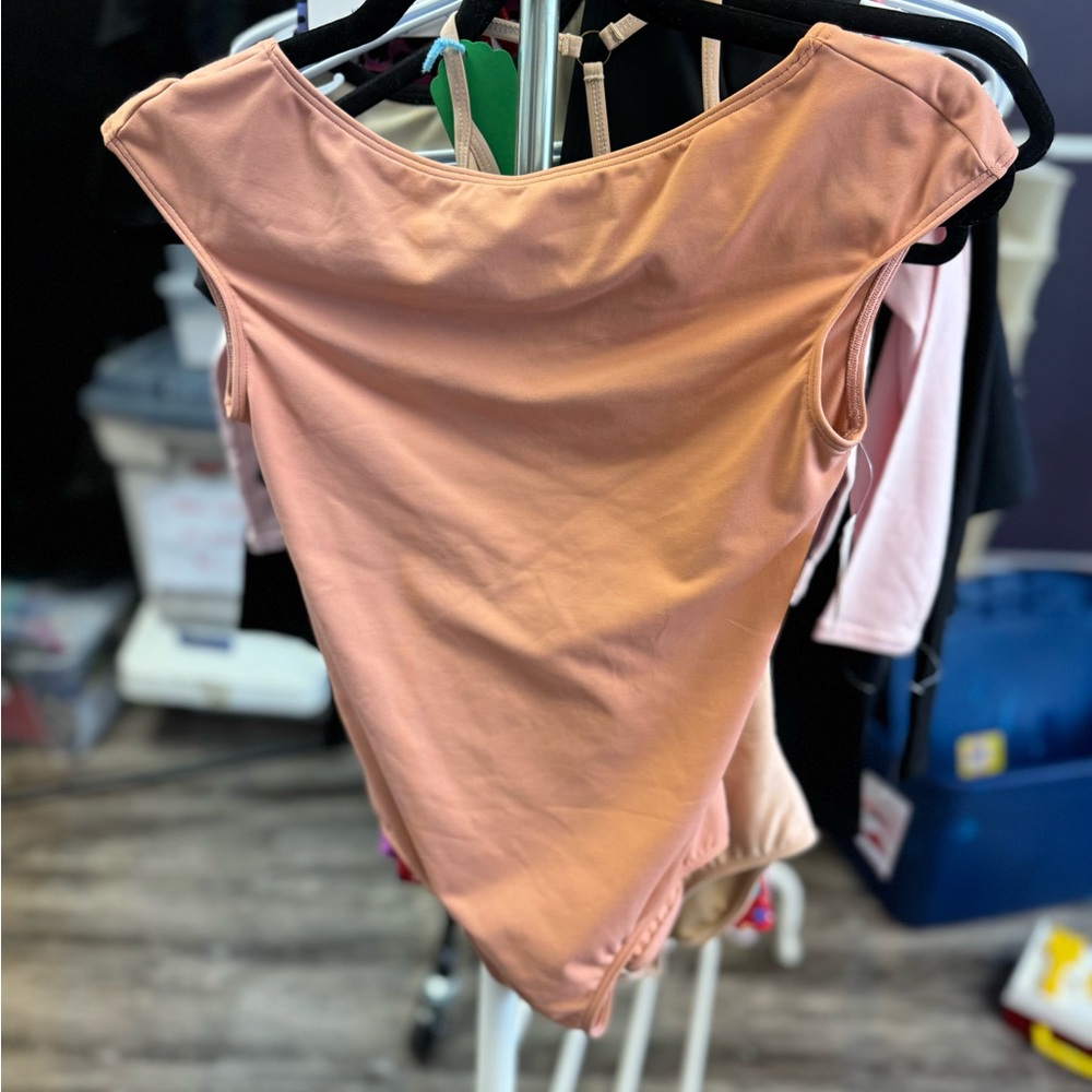 Peach Coloured low back leotard
